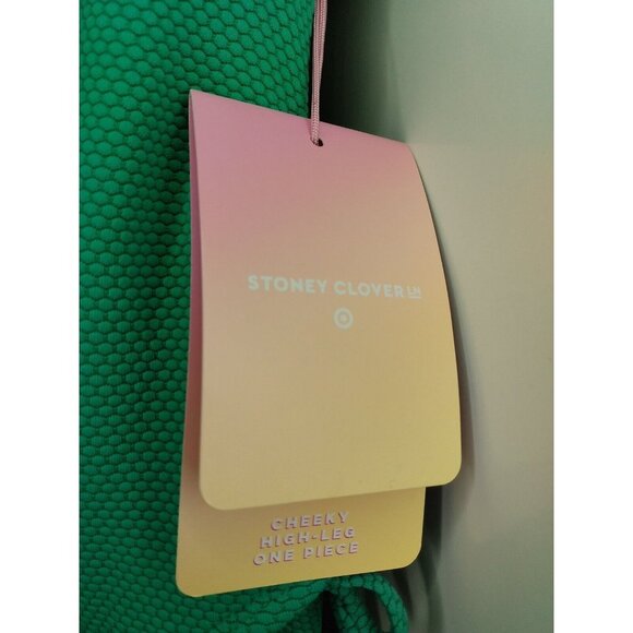 Stoney Clover Ln XXS (00) Deep V-Neck Textured One Piece Green Swim Suit Target - Picture 8 of 8